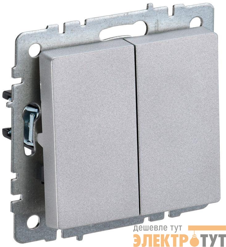 Выключатель 2-кл. СП BRITE ВС10-2-0-БрА 10А механизм алюм. IEK BR-V20-0-10-K47