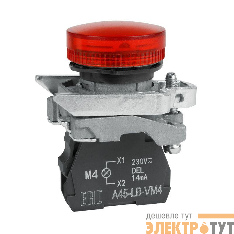 Лампа сигнальная OptiSignal D22 C4-L-M4 красн. металл 230-240VAC XB4BVM4 КЭАЗ 332176