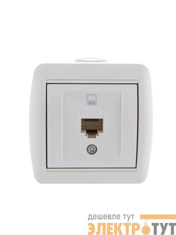 Розетка компьютерная 1-м ОП Nata RJ45 бел. LEZARD 710-0200-139