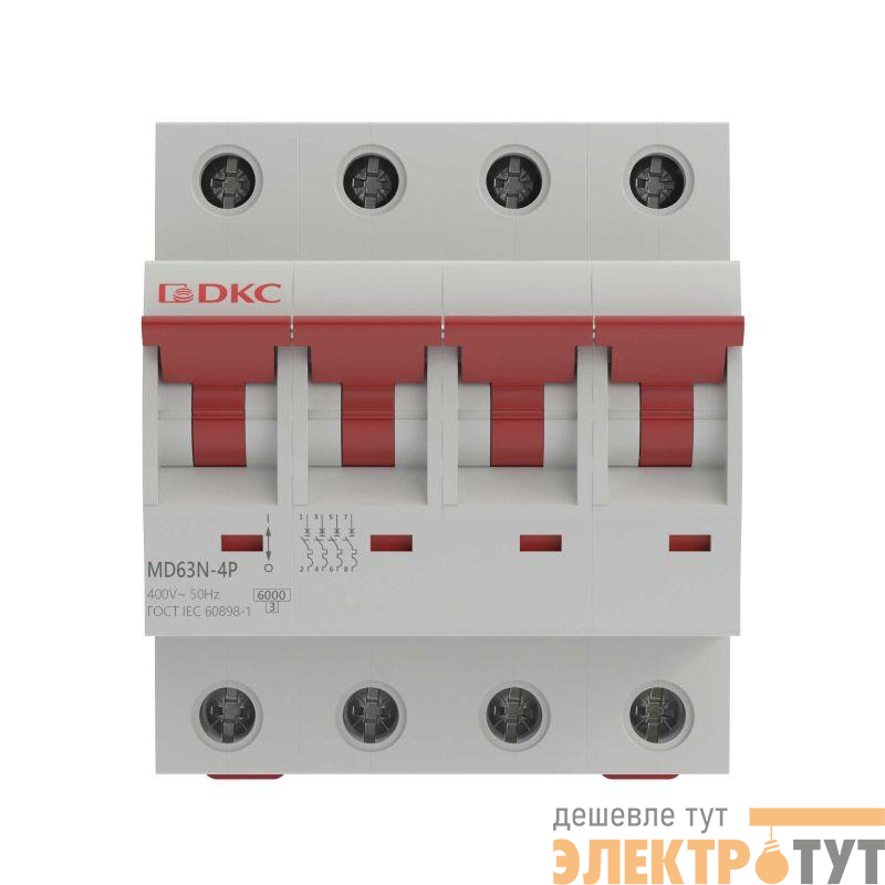 Выключатель автоматический модульный 4п B 20А 6кА MD63N YON MD63N-4PB20