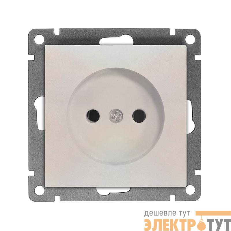 Розетка 1-м СП Афина 16А IP20 без заземл. механизм жемчуж. Universal A0022-OBr