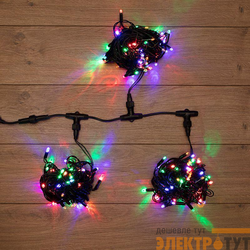 Гирлянда светодиодная "LED ClipLight" 3 нити х10м 198LED мультиколор 18Вт 24В IP65 трансф. в компл. Neon-Night 323-319