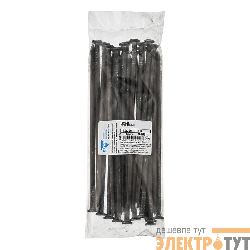 Гвоздь строительный 6х200 (уп.1кг) Tech-Krep/Zitar 104570