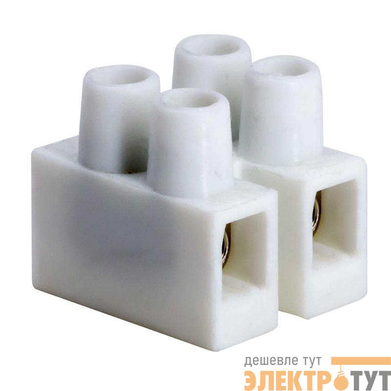 Колодка клеммная 2х2.5кв.мм 24А полипропилен 450В 85град.C бел. DKC 43102PL/B