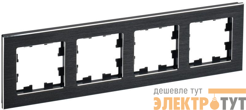 Рамка 4-м BRITE РУ-4-1-БрЧ металл черн. IEK BR-M42-M-K02