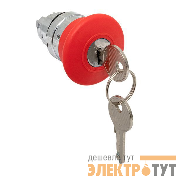 Механизм кнопки исполнительный XB4 "Грибок" IP65 поворотный с фиксацией с замком красн. EKF XB4BA1F-R-65