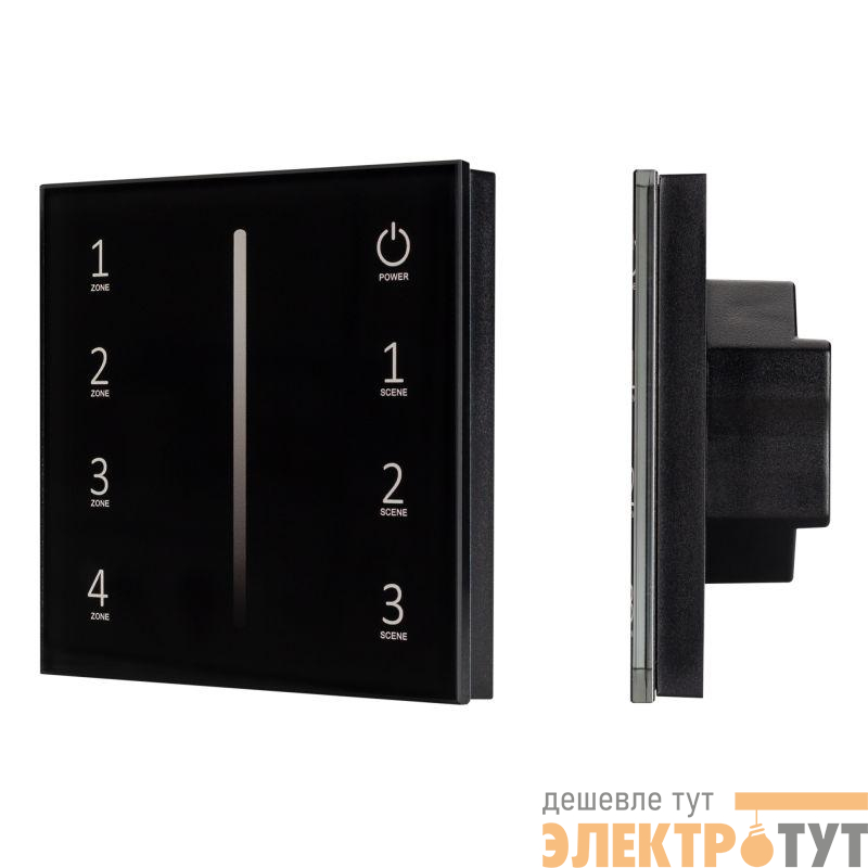 Панель SMART-P34-DIM-IN Black (230В 0-10В Sens 2.4G) (IP20 пластик) Arlight 028112