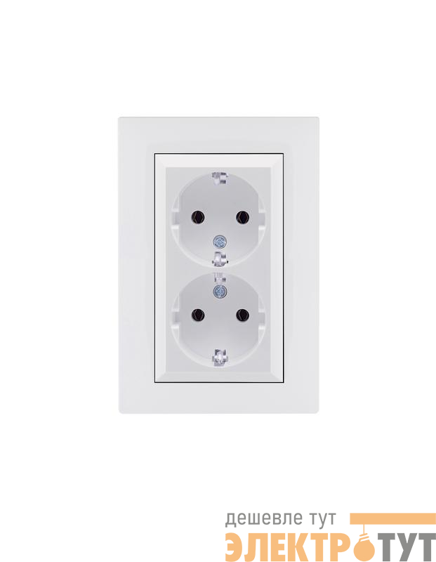 Розетка 2-я Karea RIZZ с заземл. бел. Makel 88001082