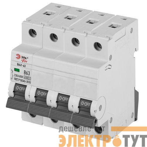 Выключатель автоматический 4п C 25А 4.5кА ВА47-63 PRO ЭРА Б0059444