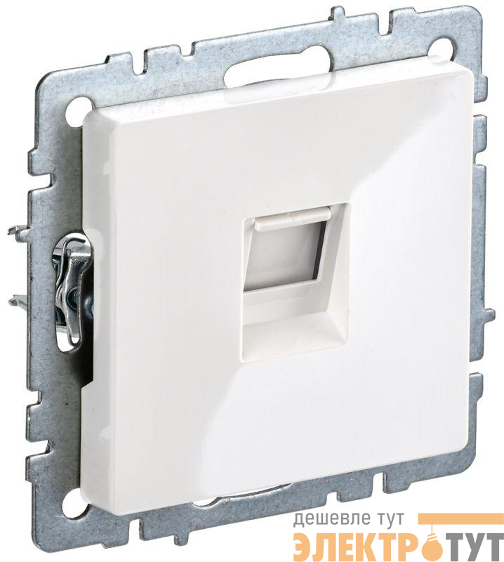 Розетка компьютерная СП RJ45 кат.6 BRITE РК11-БрБ механизм бел. IEK BR-K10-2-K01