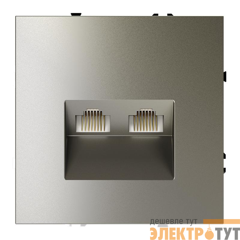 Розетка компьютерная 2-м СП S70 RJ45 + RJ45 кат.6 механизм шелк Voltum VLS060204