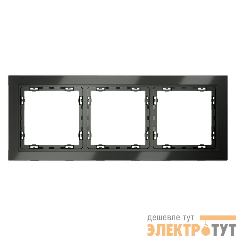 Рамка 3-м S70 стеклян. титан Voltum VLS110306