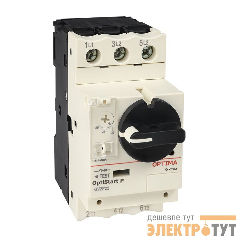 Выключатель автоматический 3п 0.4А диапазон уставок 0.25…0.4А OptiStart P GV2P03 КЭАЗ 372898