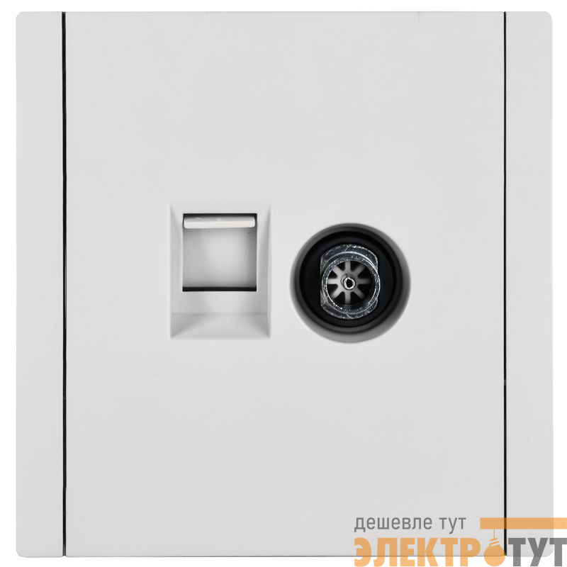 Розетка 2-м TV+RJ45 кат.6 FORTE&PIANO FP237 бел. IEK FP-AK20-2-K01
