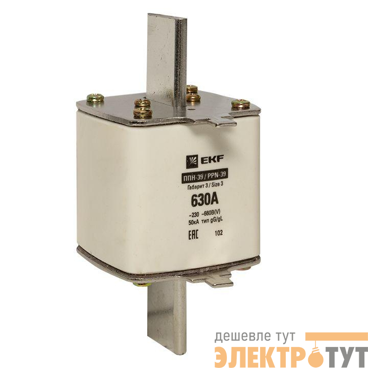 Вставка плавкая ППН-39 630/630А габарит 3 PROxima EKF fus-39/630