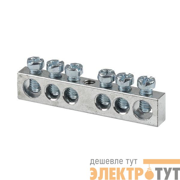 Шина PEN "ноль-землядюйма 6x9 6 отвер. цинк крепеж по центру EKF sn1-63-06