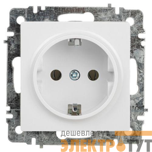 Розетка 1-м СП Accent 6-202-01 16А IP20 250В 2P+E Schuko AL/CU бел. Intro Б0063678