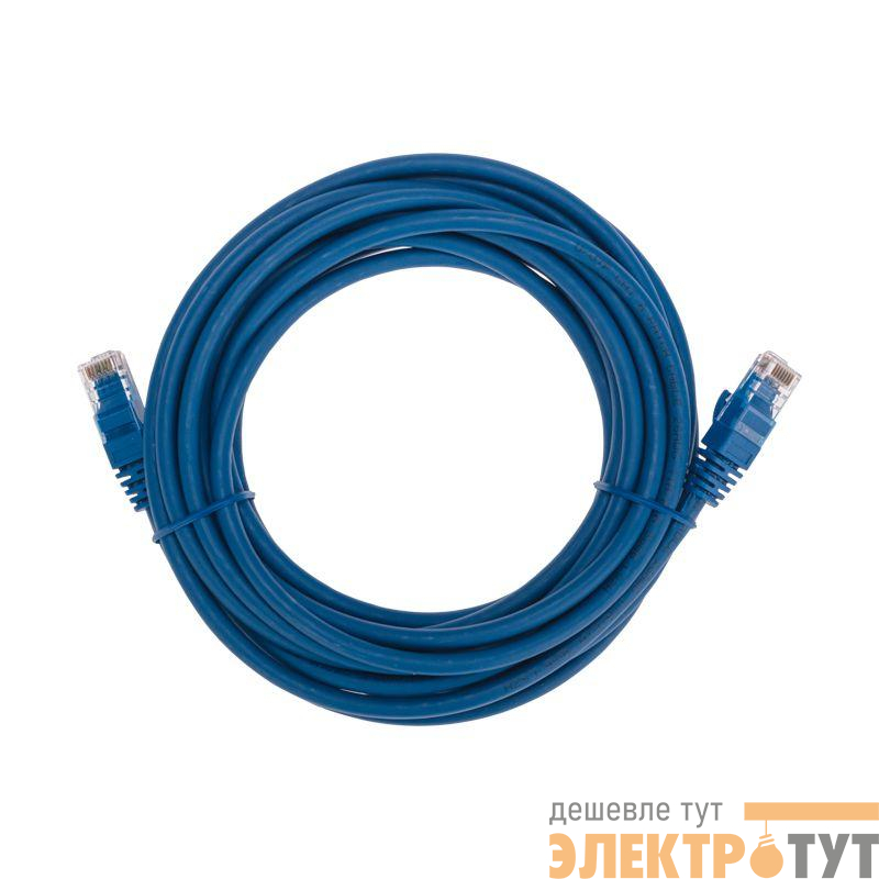 Патч-корд U/UTP CAT 6 RJ45-RJ45 26AWG LSZH син. 5м Rexant 02-0294-5