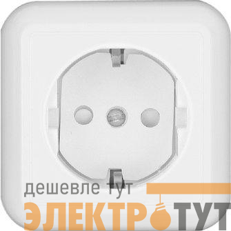 Розетка 1-м ОП Прима 16А 250В с заземл. бел. (опт. упак) SchE RA16-003-1-B