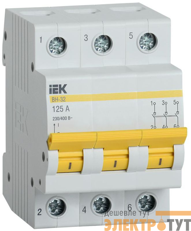 Выключатель нагрузки (мини-рубильник) 3п 125А ВН-32 KARAT IEK MNV10-3-125