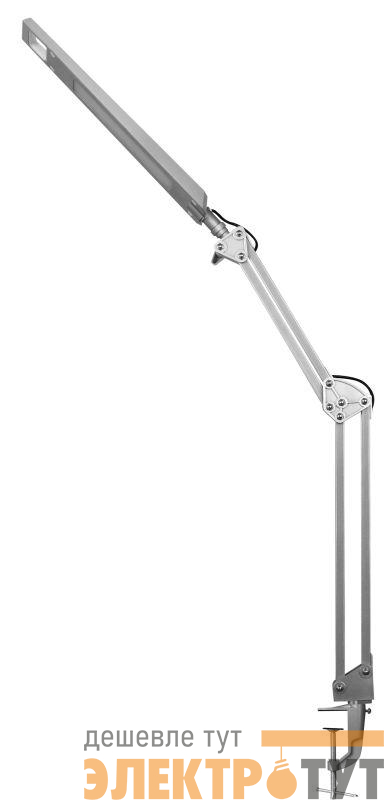 Светильник светодиодный настольный KD-821 C03 8Вт 350лм 230В струбцина 2 уровня яркости серебр. Camelion 13528