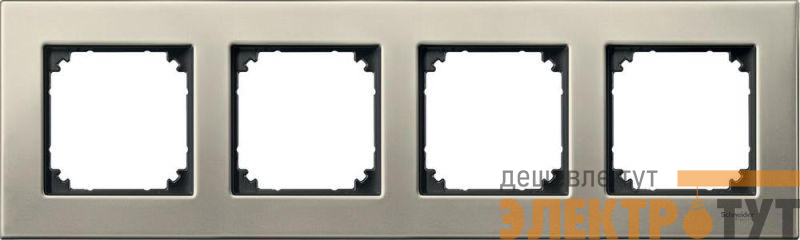 Рамка 4-м Merten метал. титан SchE MTN403405
