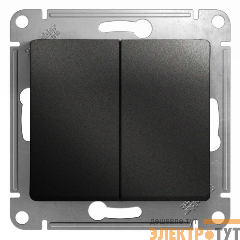 Выключатель 2-кл. СП Glossa 10А IP20 (сх. 5) 10AX механизм антрацит SE GSL000751