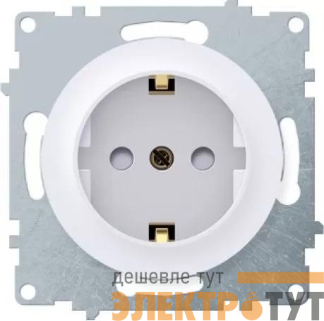 Розетка 1-м СП Florence 16А IP20 с заземл. защ. шторки винтов. клеммы механизм бел. (1E10101300) OneKeyElectro 2172764