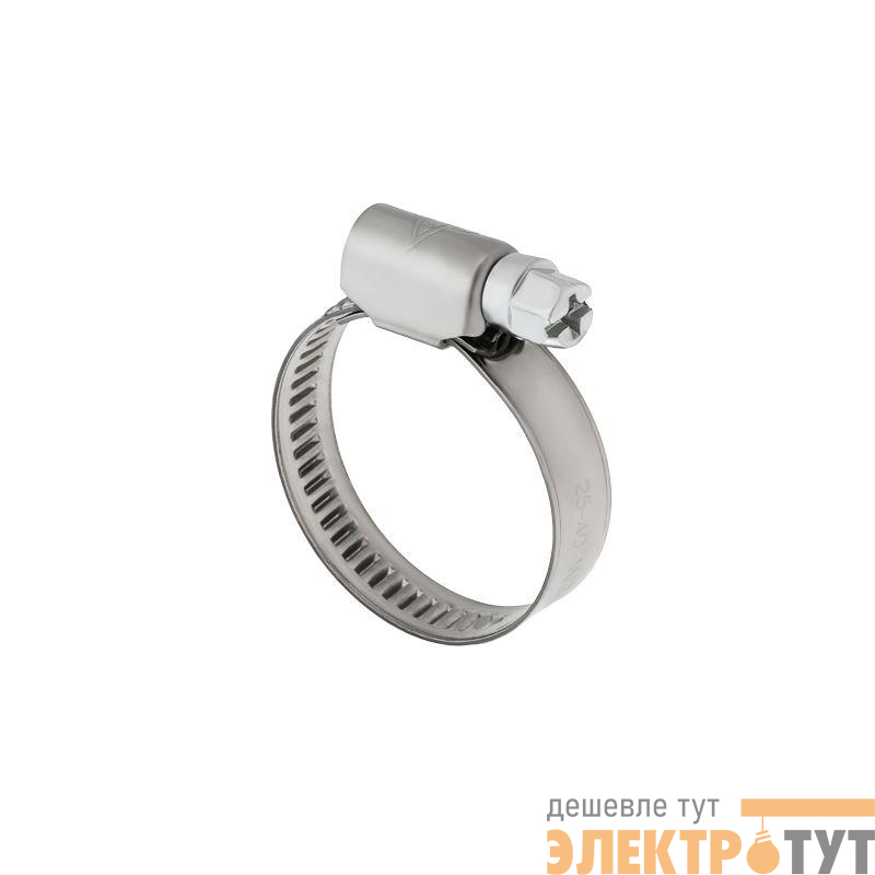 Хомут червячный 25-40/9-0.6мм нержавеющая сталь W2 (уп.50шт) Rexant 07-0725