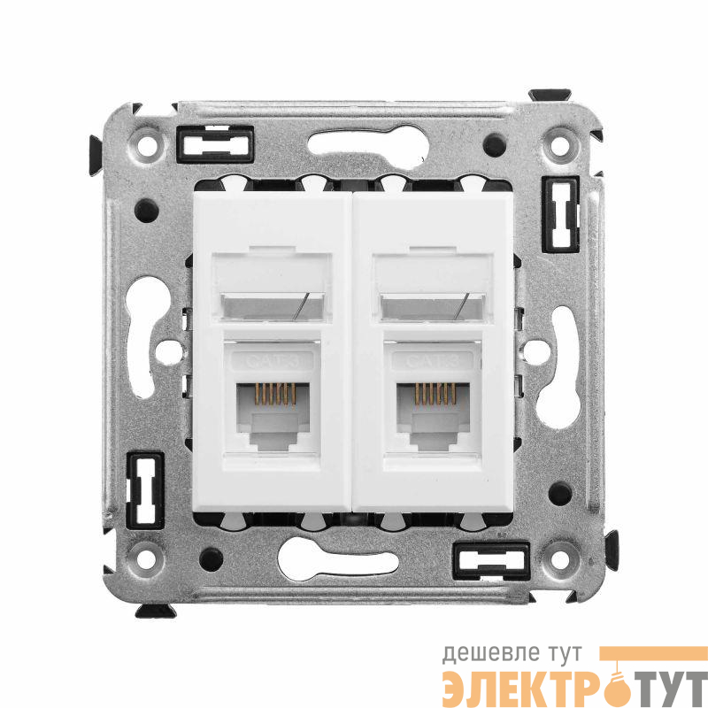 Розетка телефонная 2-м СП Avanti "Белое облако" DKC 4400314