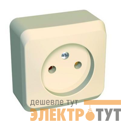 Розетка 1-м ОП Этюд 16А IP20 250В без заземл. без защ. шторок крем. SE PA16-001K