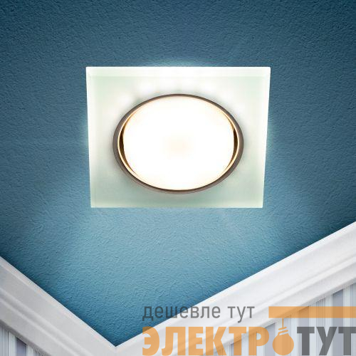 Светильник точечный DK LD50 FR GX53 встраив. со светодиод. подсветкой бел. матов. ЭРА Б0057470