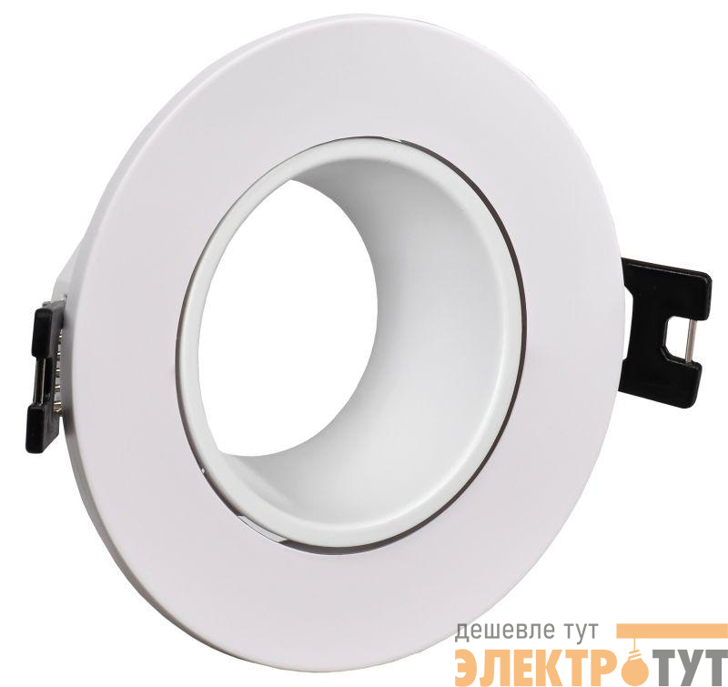 Светильник 4104 встраиваемый MR16 круг пласт. бел. IEK LT-UVB0-4104-GU05-1-K01