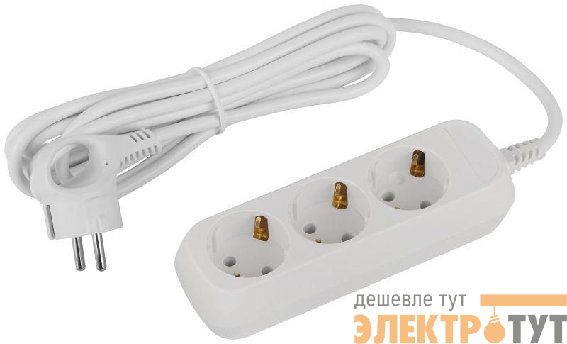 Удлинитель электрический UDL-16-330-E Greenline 3 розетки с заземлением 3м ПВС 3х1кв.мм Эра Б0064970