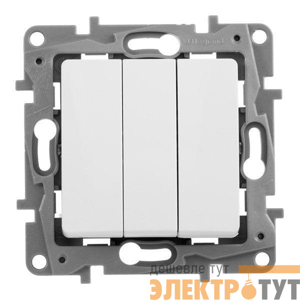 Выключатель 3-кл. СП Etika 10А IP20 250В 10AX винтов. зажимы механизм бел. IEK 672243