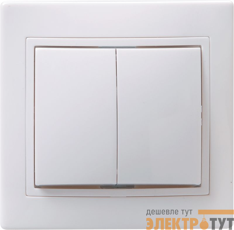 Выключатель 2-кл. 1п СП Кварта 10А IP20 ВС10-2-0-КБ керамич. осн. бел. GENERICA EVK20-K01-10-K