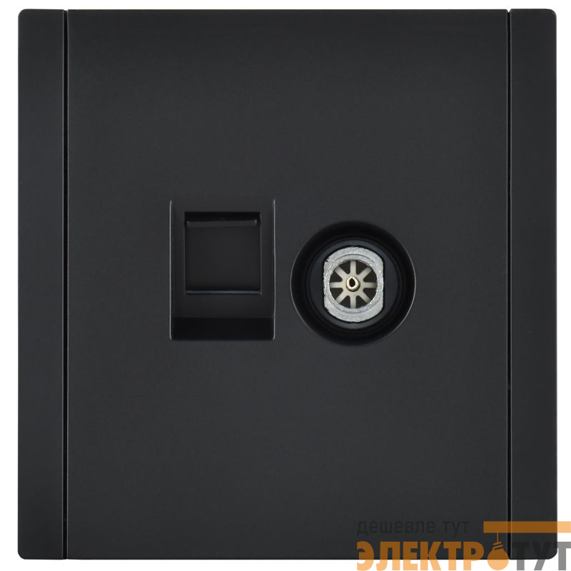 Розетка 2-м TV+RJ45 кат.6 FORTE&PIANO FP137 черн. IEK FP-AK20-2-K02