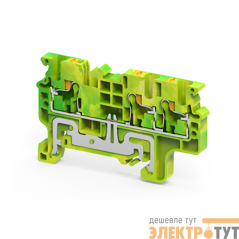 Клемма заземляющая push-in OptiClip CPG-2.5-TRIPLET-PE-I-(0.2-2.5)-PEN КЭАЗ 331857