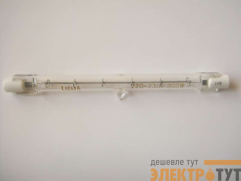 Лампа галогенная КГ 220-230-300 300Вт линейная R7s 3200К 230В Лисма 350194400