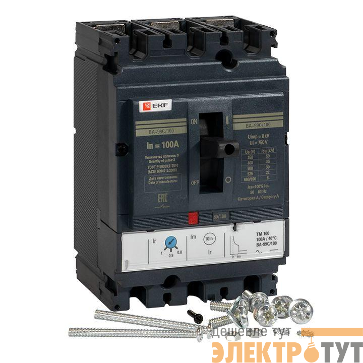 Выключатель автоматический 3п 100/12.5А 36кА ВА-99C Compact NS PROxima EKF mccb99C-100-12.5