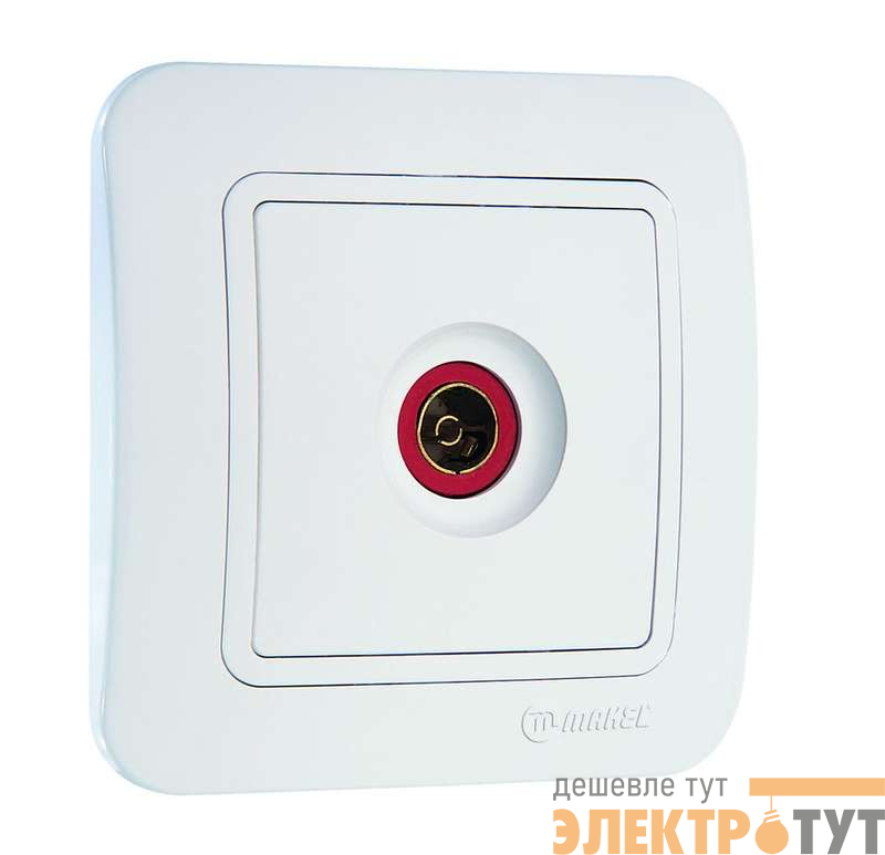Розетка телевизионная TV 1-м СП Lillium 16А IP20 бел./бел. Makel 70007