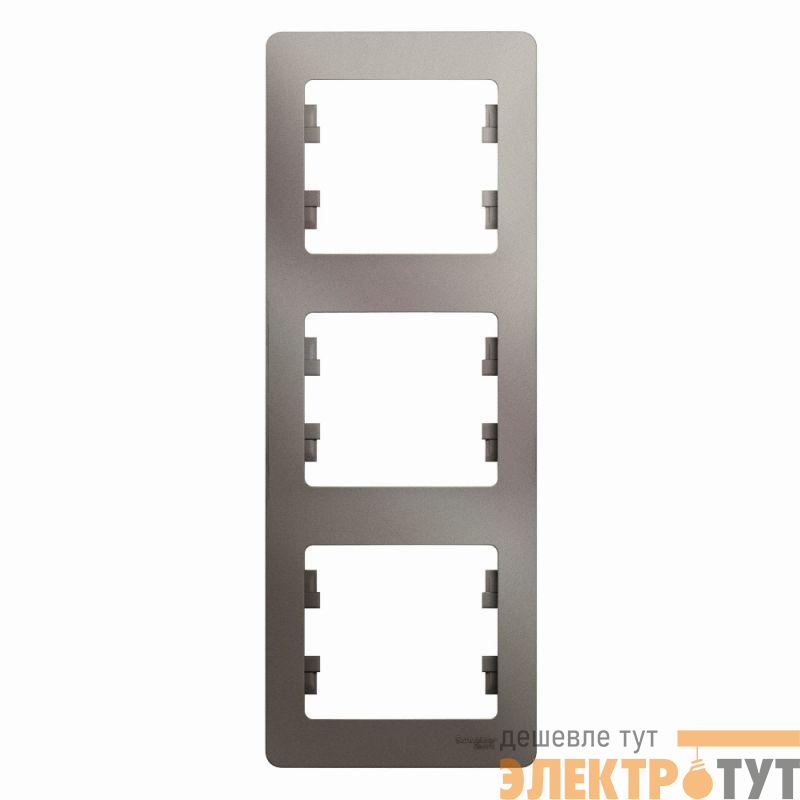 Рамка 3-м Glossa вертикал. платина SE GSL001207