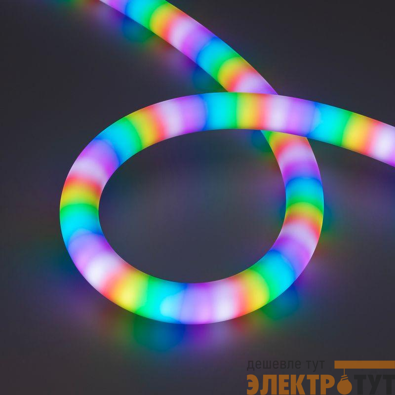 Лента светодиодная SPI MOONLIGHT-BLACK-TOP-G180-D25mm 12V RGB-PX2 21.6Вт/м IP65 wire x1 прямой вывод кабеля герметичная (уп.5м) Arlight 044932