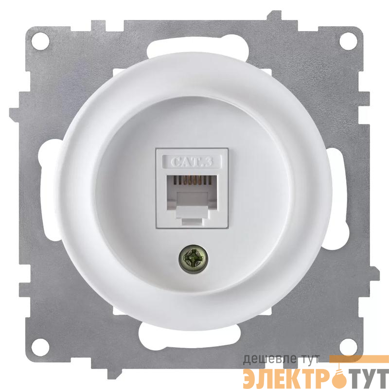 Розетка телефонная 1-м СП Florence RJ11 механизм бел. (1E20601300) OneKeyElectro 2172769