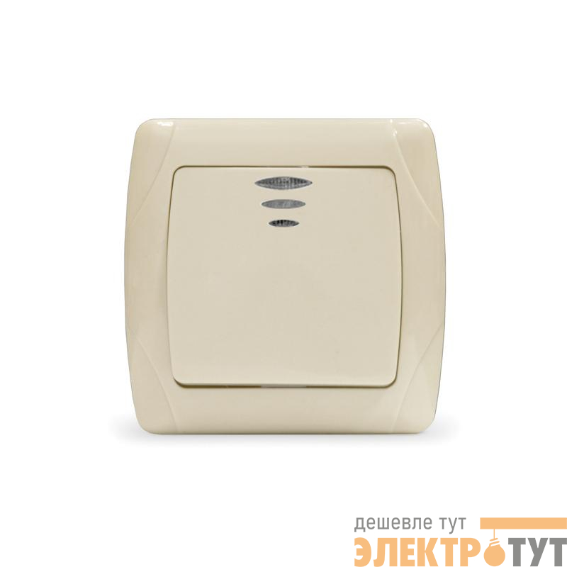 Выключатель 1-кл. СП Маргарита 10А IP20 с подсветкой сл.кость (ivory) UNIVersal М0121-I