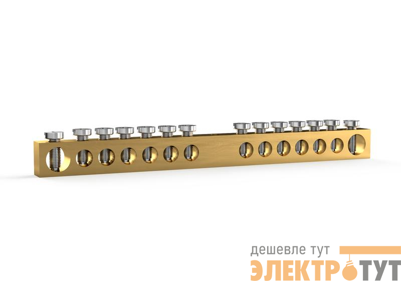 Шина PEN "земля-ноль" 6х9мм 14 отвер. латунь TOKOV ELECTRIC TKE-BCB-69-14-N/PEN