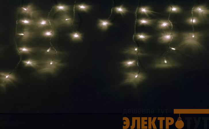 Гирлянда "Бахрома" OIC100LSE-WW-T-I4 100LED тепл. бел. 2х0.56м 20 нитей 24/56/32/48см соединяемая до 20шт уличная SHLights 4690601040510