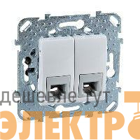 Механизм розетки телеф. 2-м СП Unica RJ11 бел. SchE MGU5.9090.18ZD