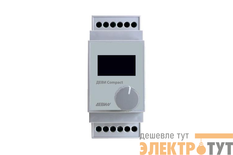 Терморегулятор Compact на шину DIN с датчиком температуры на проводе 16А ДЕВИ 140F5020R