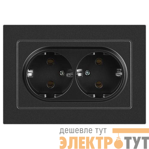 Розетка 2-м СП Accent 6-205-07 16А IP20 250В 2P+E Schuko AL/CU графит Intro Б0063496